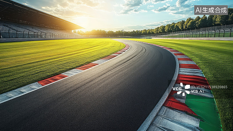 【AI数字艺术】F1方程式赛道赛车场看台速度感背景图片素材