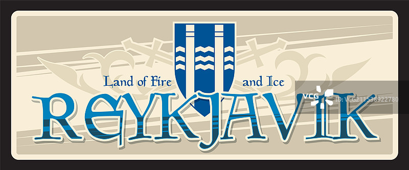 雷克雅未克冰岛城市旅行贴纸图片素材