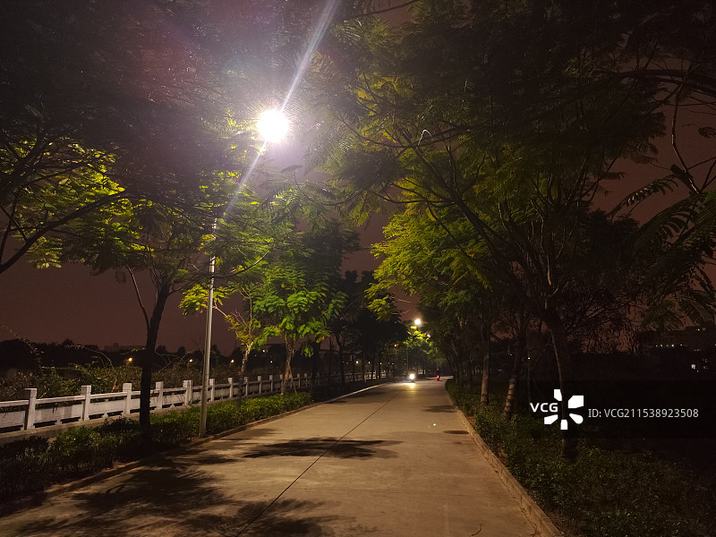 夜晚的路图片素材