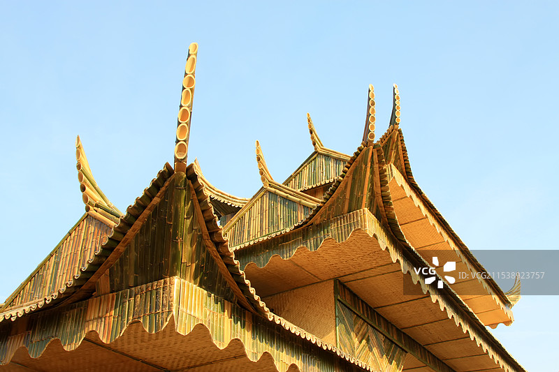 竹制房檐图片素材