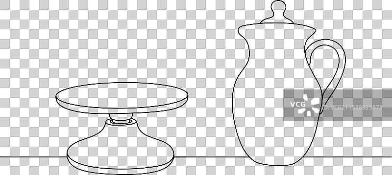 陶艺师的轮子、壶、粘土陶器图片素材