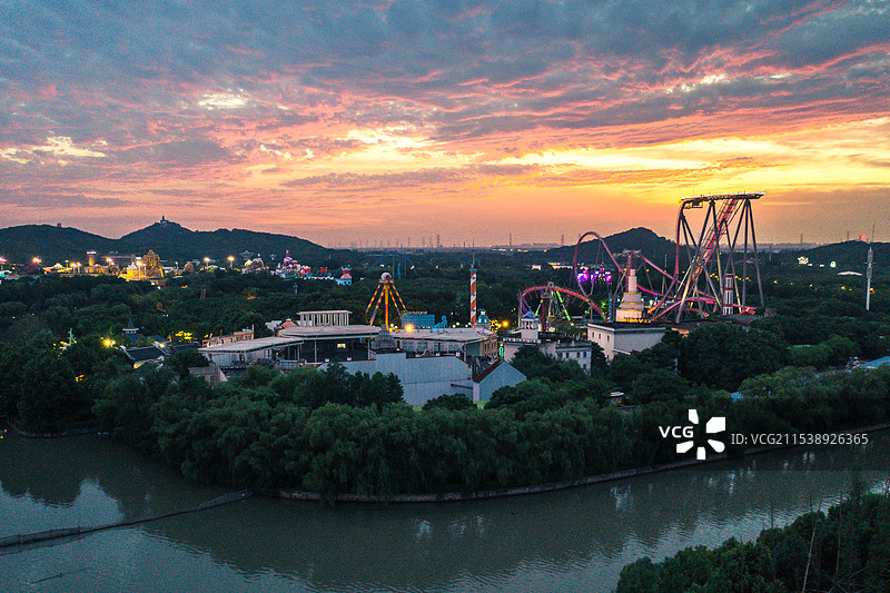 欢乐谷晚霞图片素材