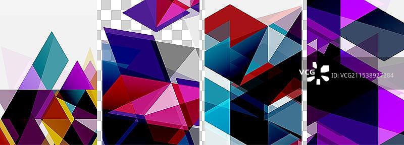 五颜六色的明亮三角形，色彩各异图片素材