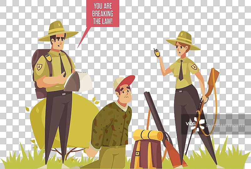 森林护林员的构图图片素材