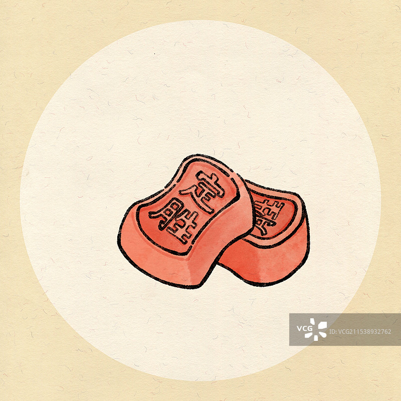国风杭州美食插画-定胜糕图片素材
