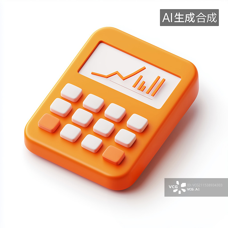 【AI数字艺术】3D计算器金融图标C4D图片素材