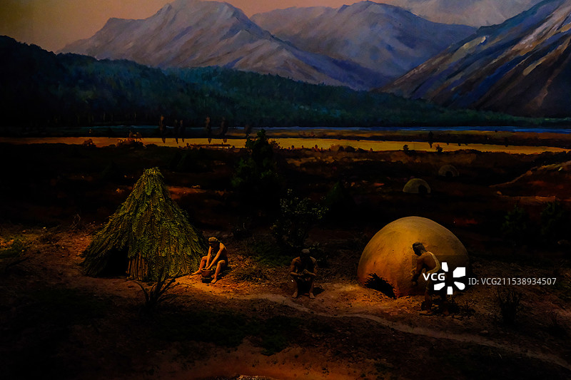 中国青海西宁，青海藏文化博物馆，藏文化博物馆馆藏文物，藏文化文物，藏族建筑艺术，藏族建筑模型，图片素材