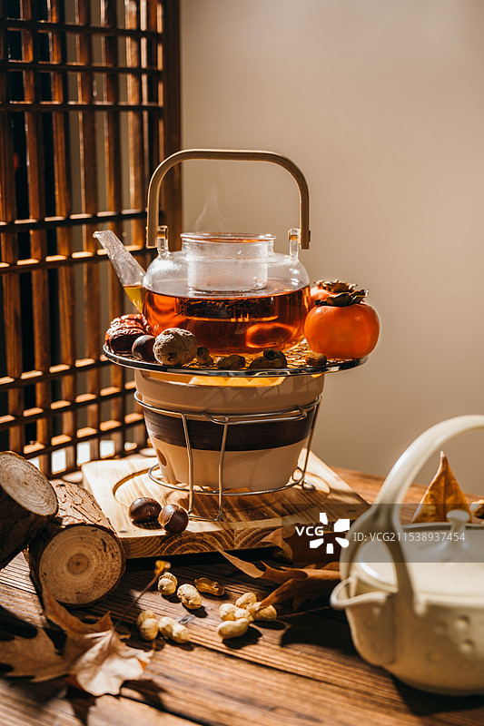 秋冬围炉煮茶图片素材