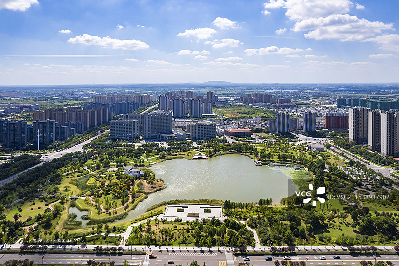 安徽滁州明光夏天城市建筑风景航拍图片素材