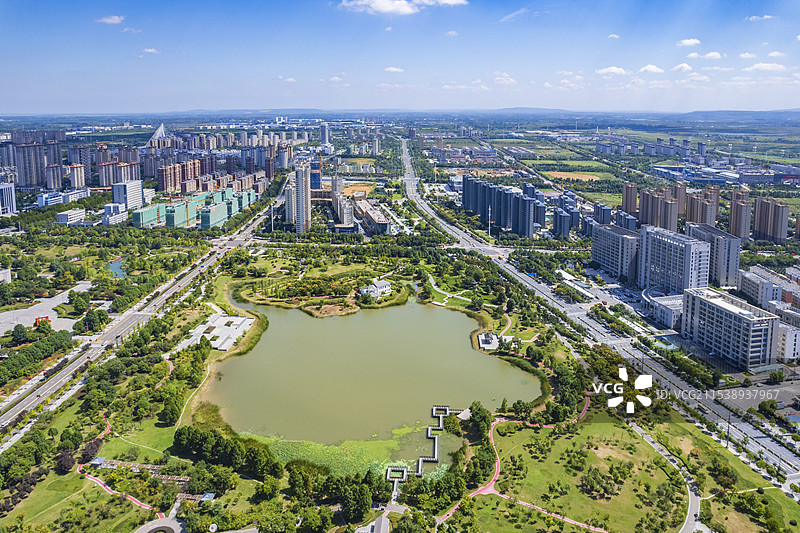安徽滁州明光夏天城市建筑风景航拍图片素材