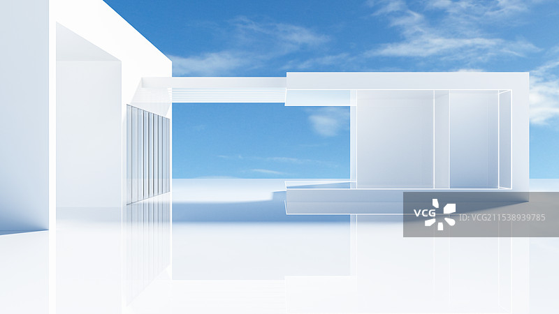 城市建筑空间与空间 户外现代简约艺术建筑空间背景图片素材