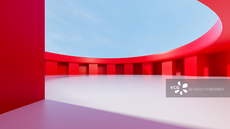 3D汽车广告背景图 红色建筑图片素材