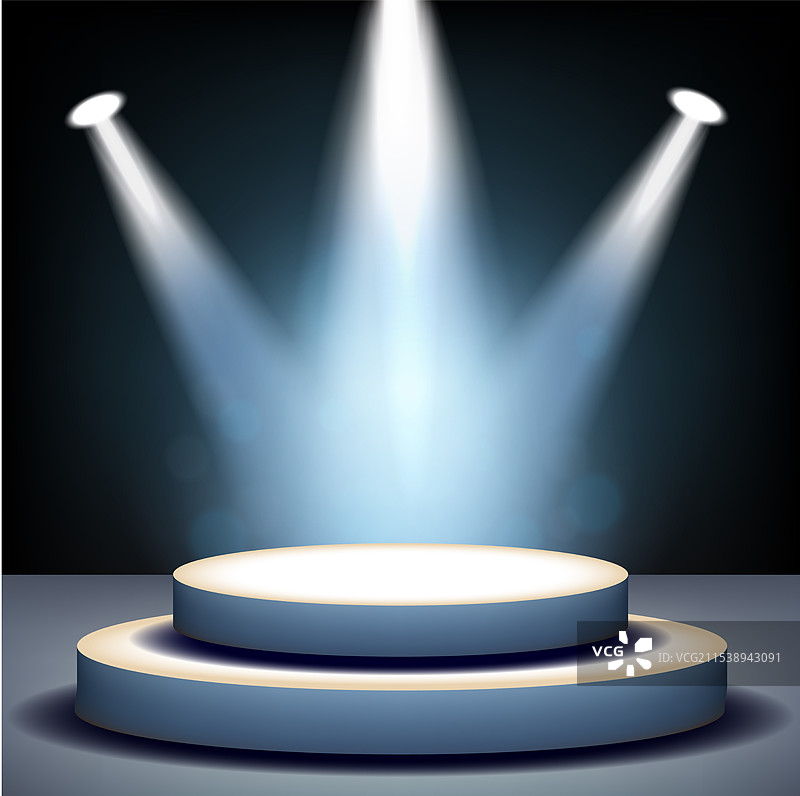 聚光灯照射在空荡荡的舞台上图片素材