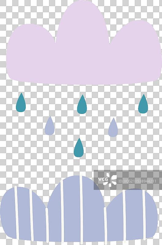 雨天云朵儿童贴纸图片素材