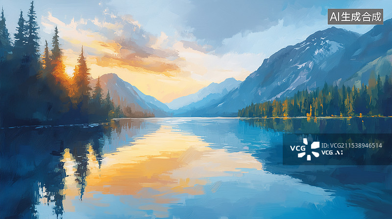 【AI数字艺术】风景油画图片素材