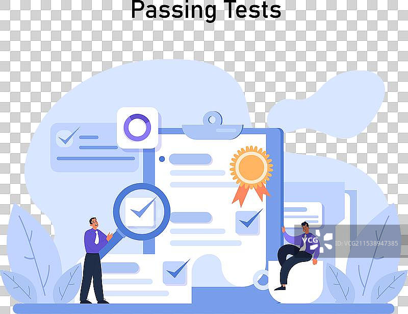 通过考试的概念扁平化设计图片素材