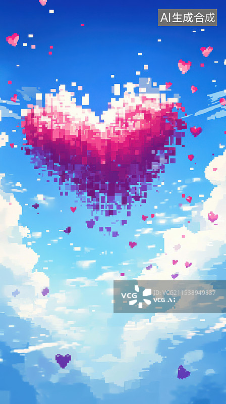 【AI数字艺术】七夕情人节520脱单恋爱活动背景图片素材