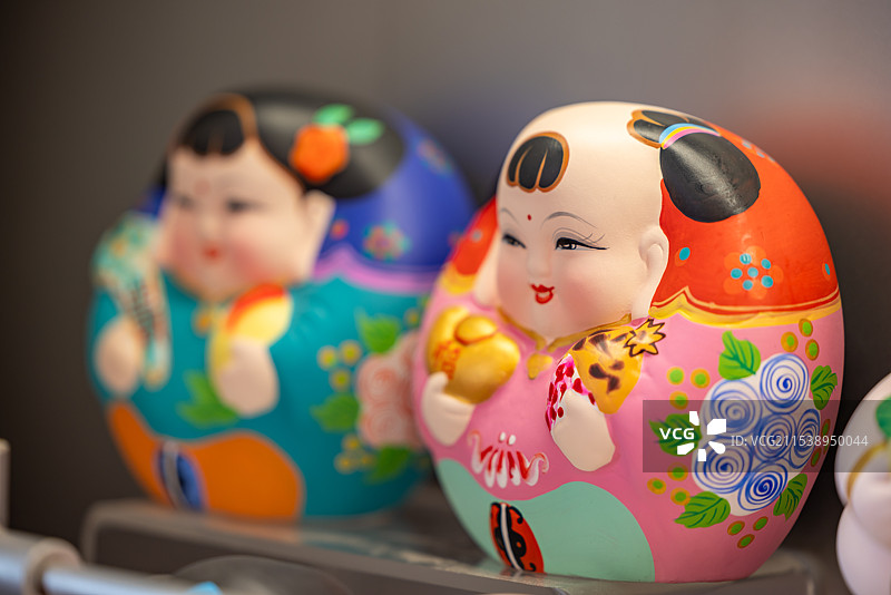 江苏省无锡市惠山古镇非物质文化遗产惠山泥人静物摄影图片素材