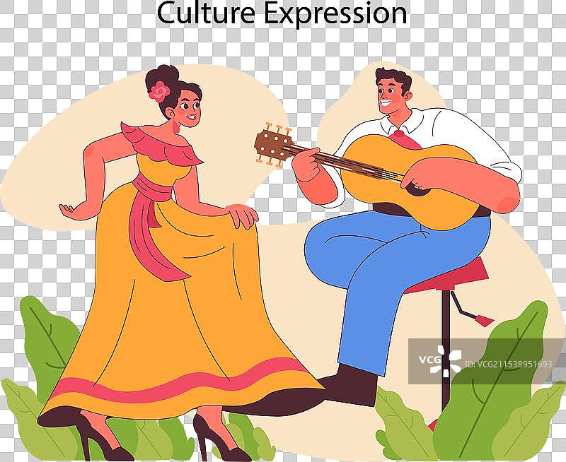 文化表达概念扁平化图片素材