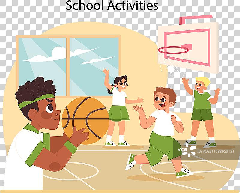 学校活动概念平面图图片素材