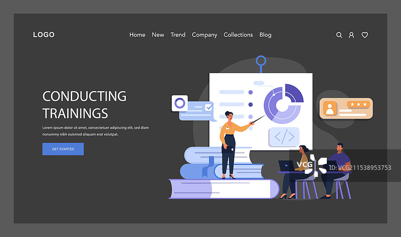 进行培训的概念扁平设计图片素材