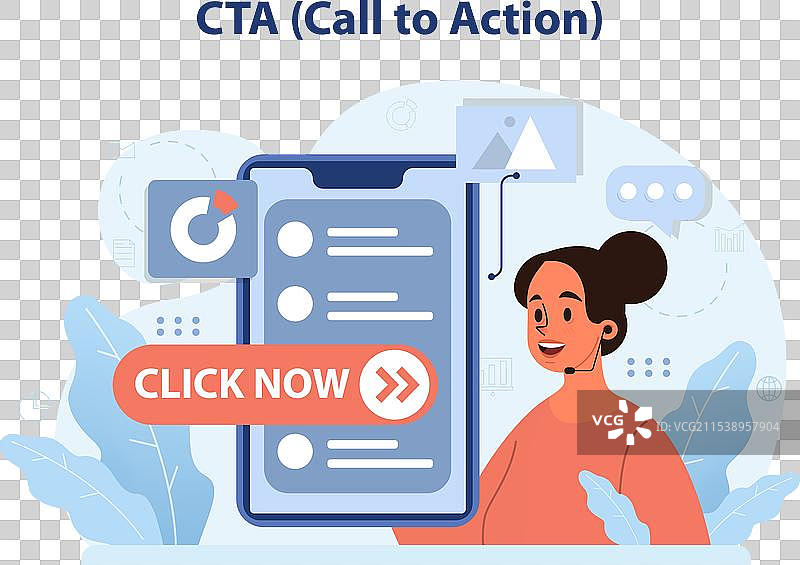 扁平化的行动号召概念图片素材