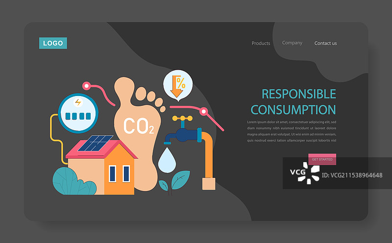 负责任的消费黑暗或夜间模式网页图片素材