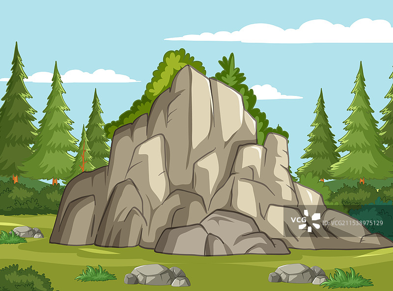 森林中的大型岩石群图片素材