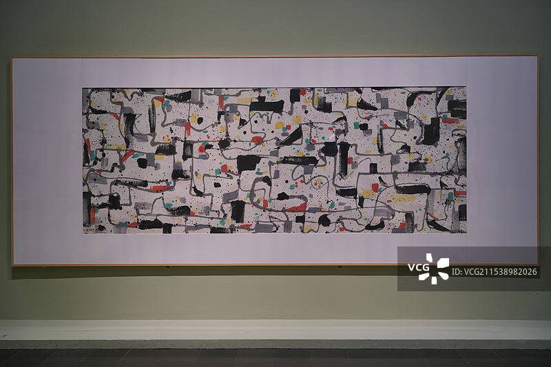 吴冠中纸本水墨设色《沧桑之变 镜片》，现代艺术之路林风眠与吴冠中画展，清华大学艺术博物馆图片素材