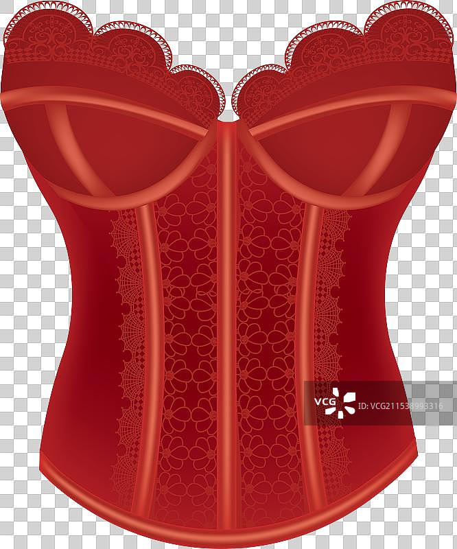 红色蕾丝束身衣图片素材