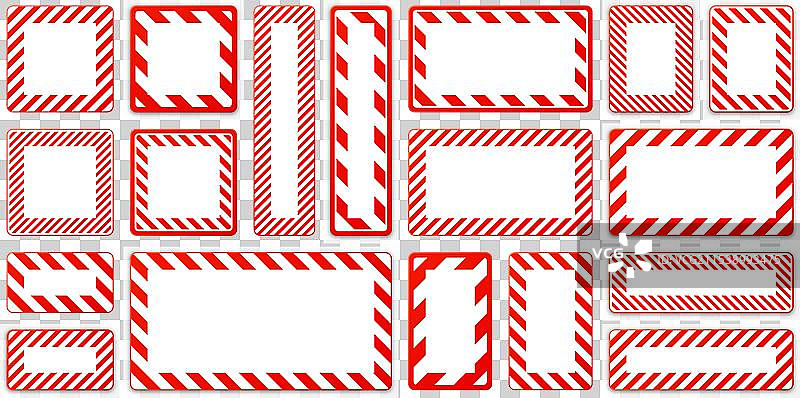 各种带有斜线的空白警告标志图片素材