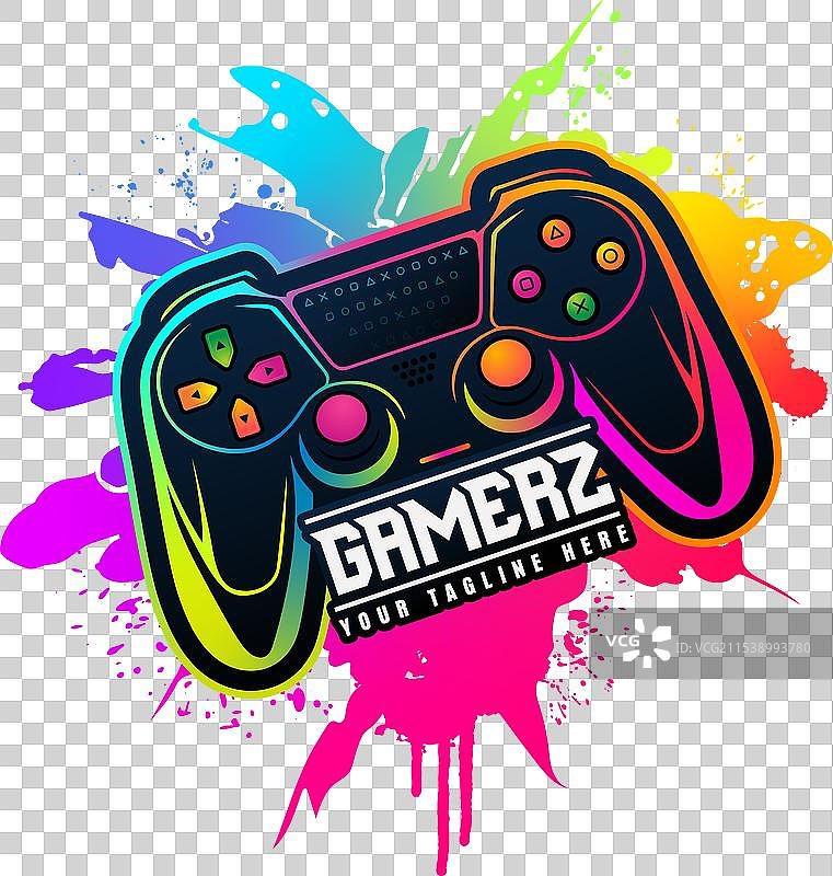 游戏手柄吉祥物标志设计图片素材