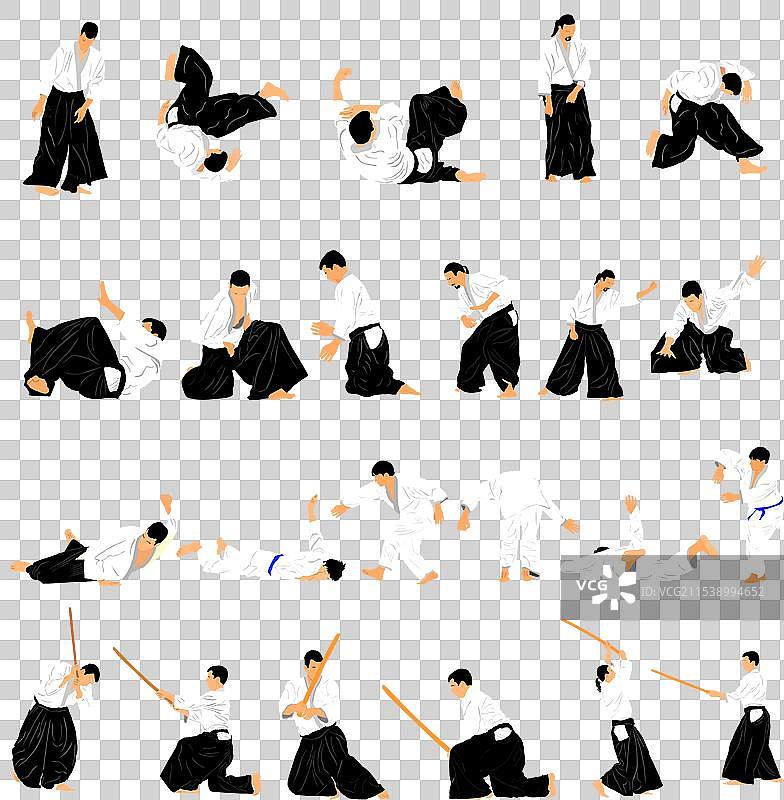 合气道武士之间的战斗图片素材