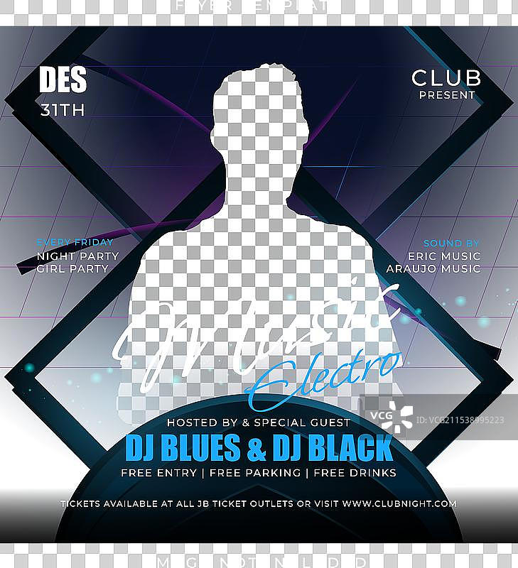 电子音乐宣传单模板图片素材