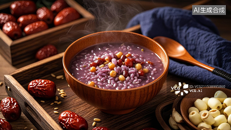 【AI数字艺术】八宝粥，腊八粥，中国传统节日图片素材