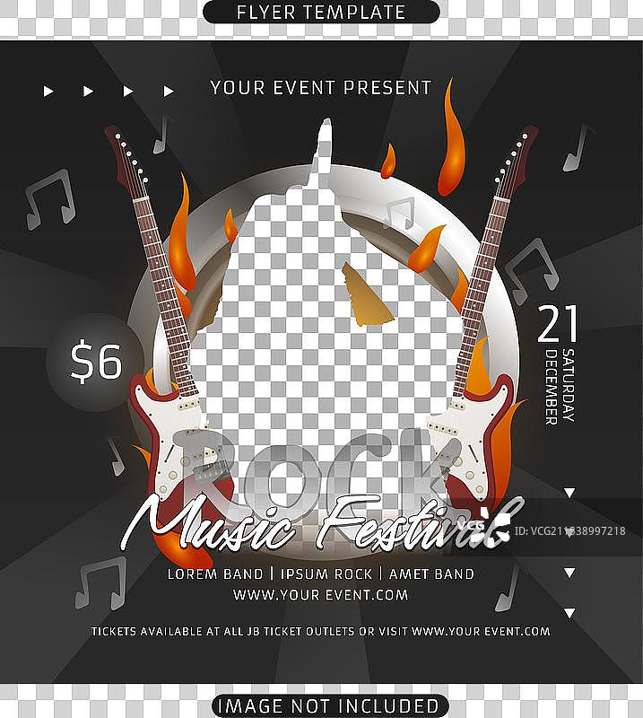 摇滚音乐节宣传单模板图片素材