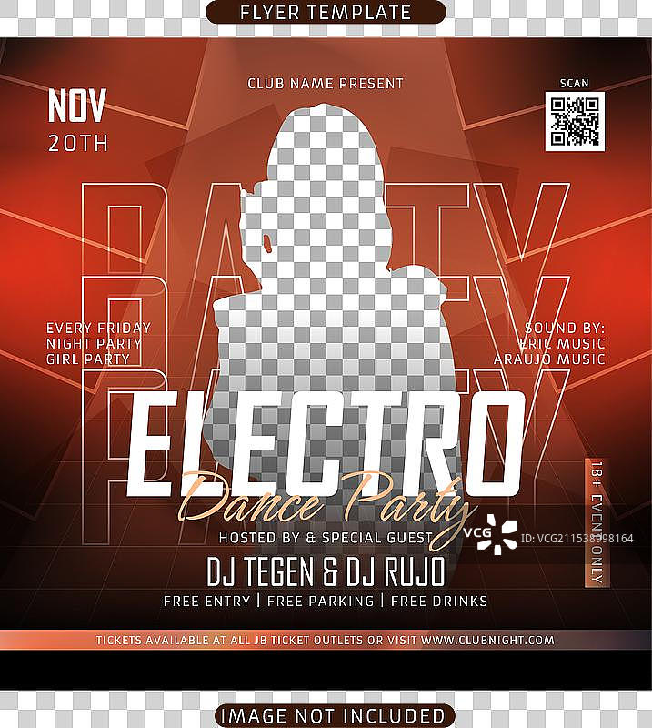 电子音乐派对宣传单模板图片素材