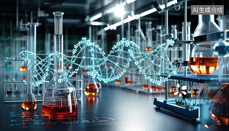 【AI数字艺术】合成生物学生物医药科研概念图片素材