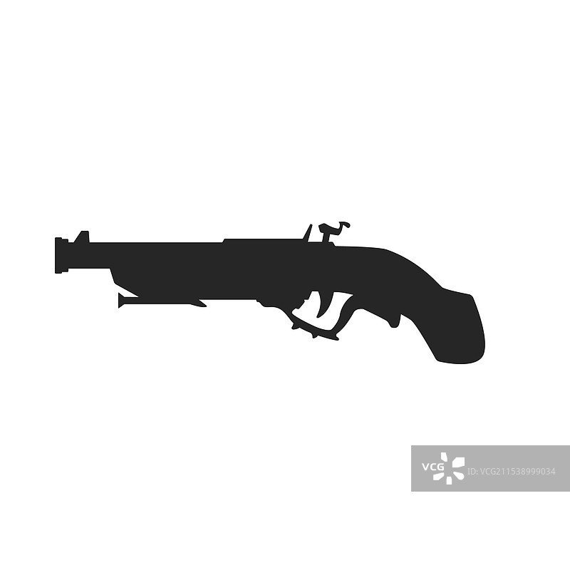 古董手枪轮廓复古枪械图纸图片素材