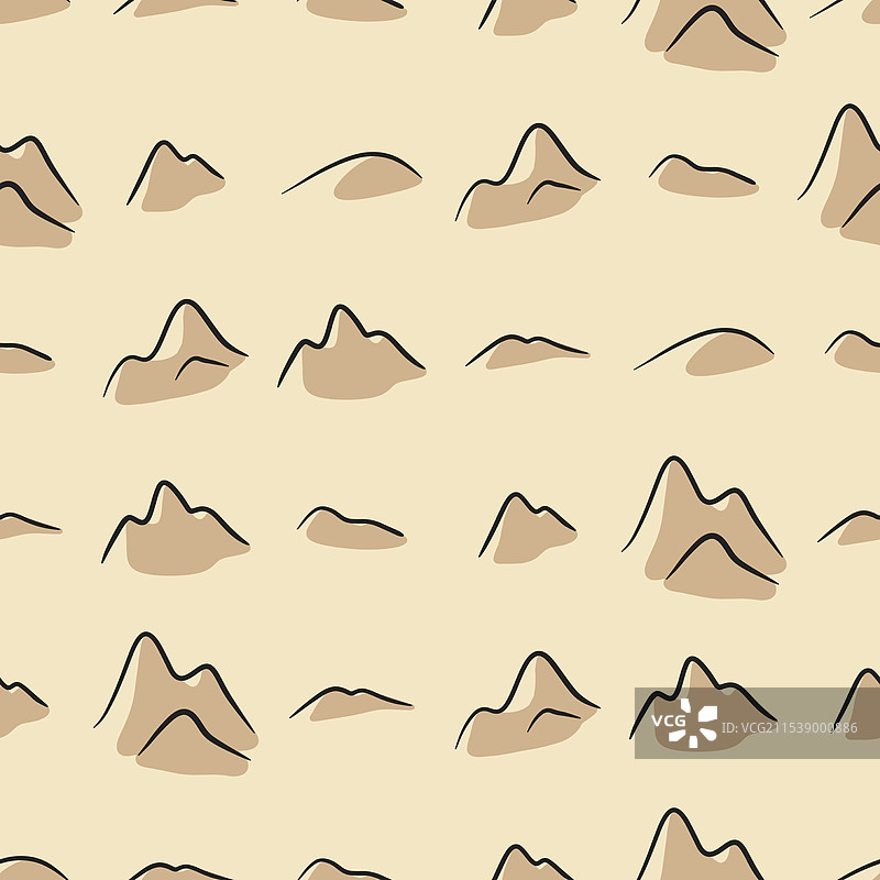 手绘山脉无缝图案风景图片素材