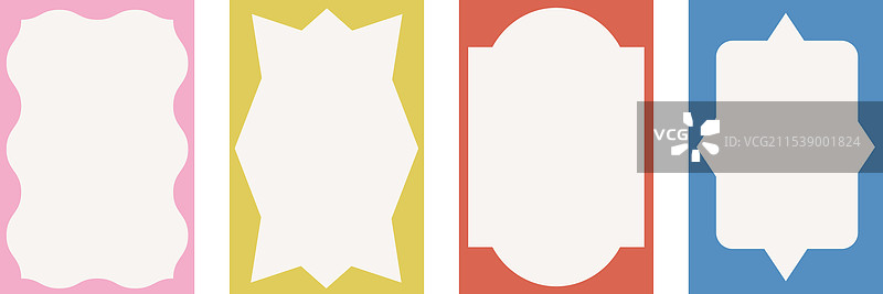 极简风格框架集合竖版卡片图片素材