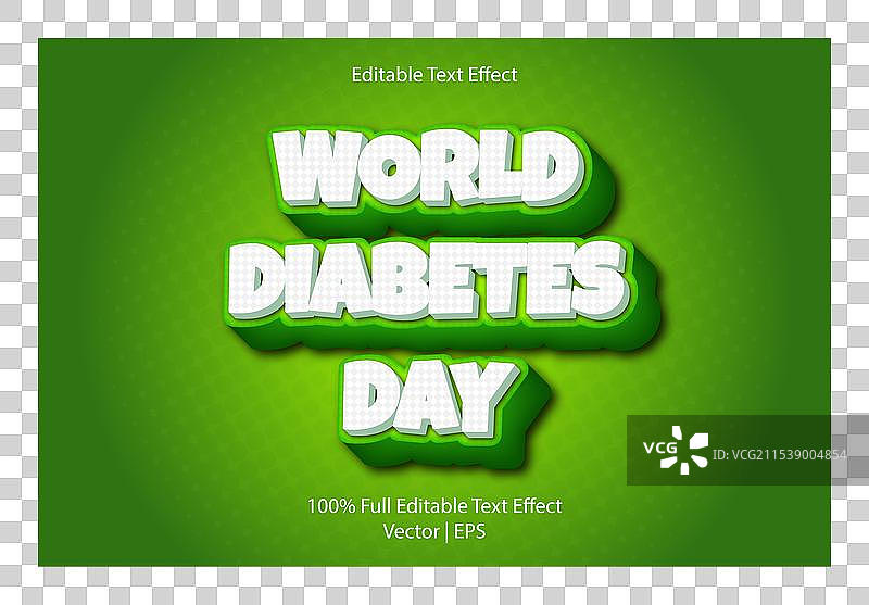 世界糖尿病日可编辑文本效果漫画图片素材