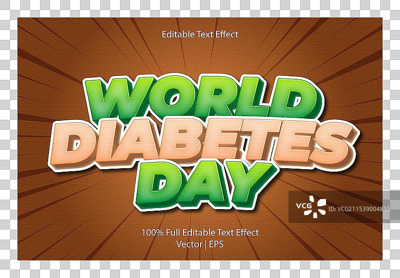 世界糖尿病日可编辑文本效果漫画图片素材