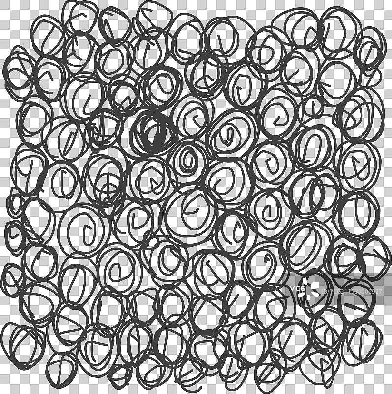 手绘涡旋圆圈涂鸦在各种场景中图片素材