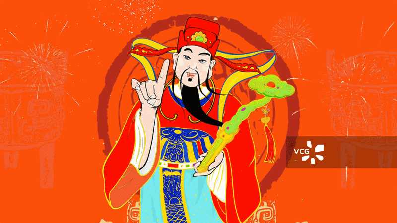 春节，过年，新年，烟花，红色背景，插画图片素材