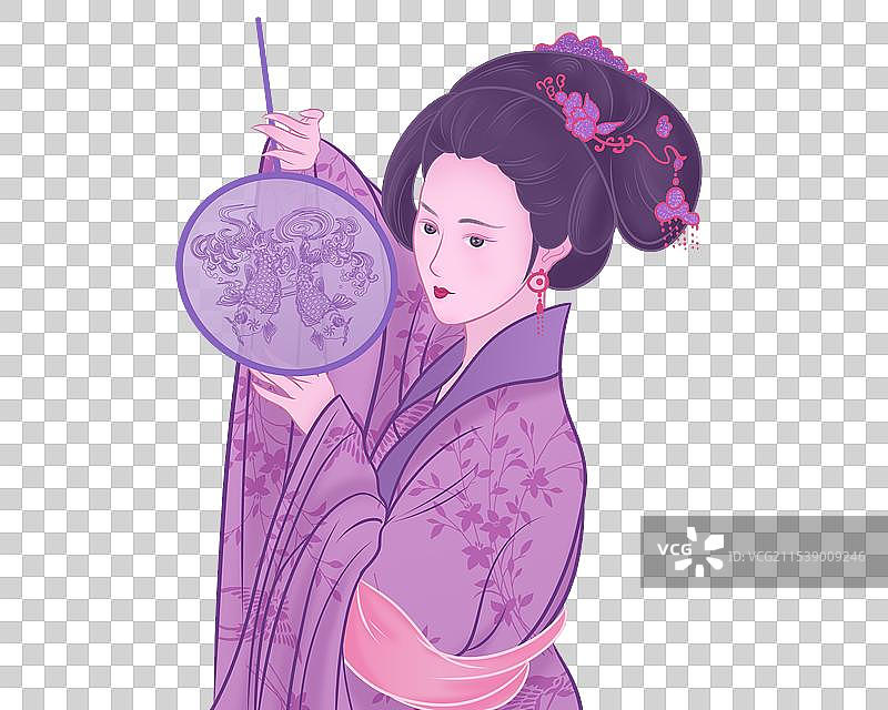 汉服美女插画图片素材
