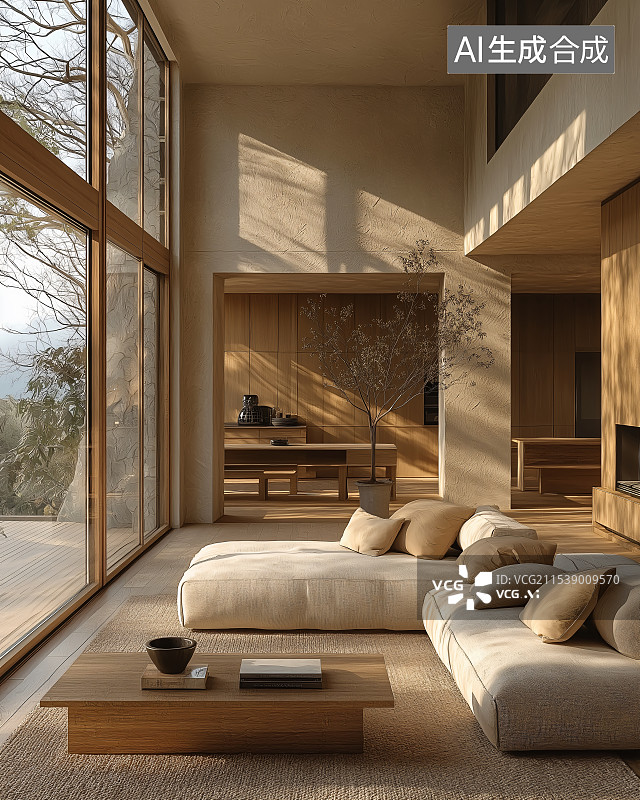 【AI数字艺术】客厅效果图展示多种装修风格，包括空间布局、色彩搭配、家具装饰等，为打造舒适实用家居提供参考。图片素材