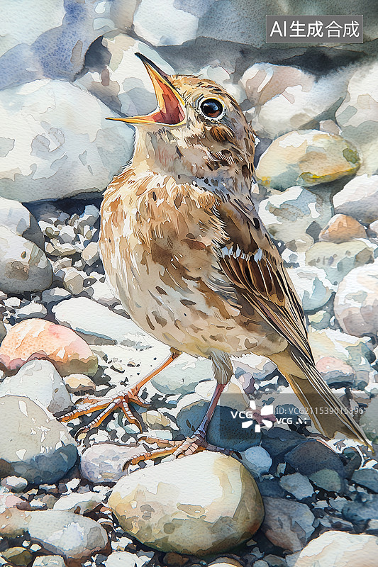 【AI数字艺术】鸣叫的麻雀家雀图片素材