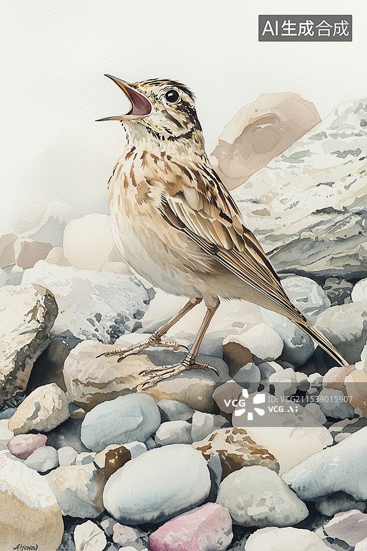 【AI数字艺术】鸣叫的麻雀家雀图片素材