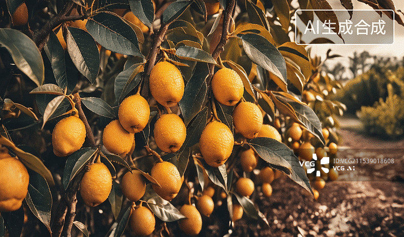 【AI数字艺术】丰收的枇杷树图片素材